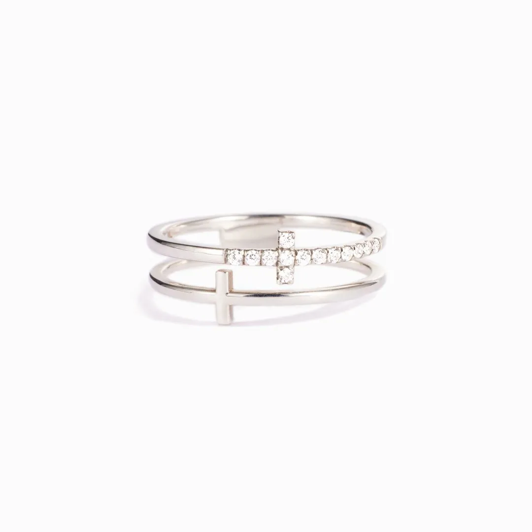 To My Daughter From Dad Double Cross Ring