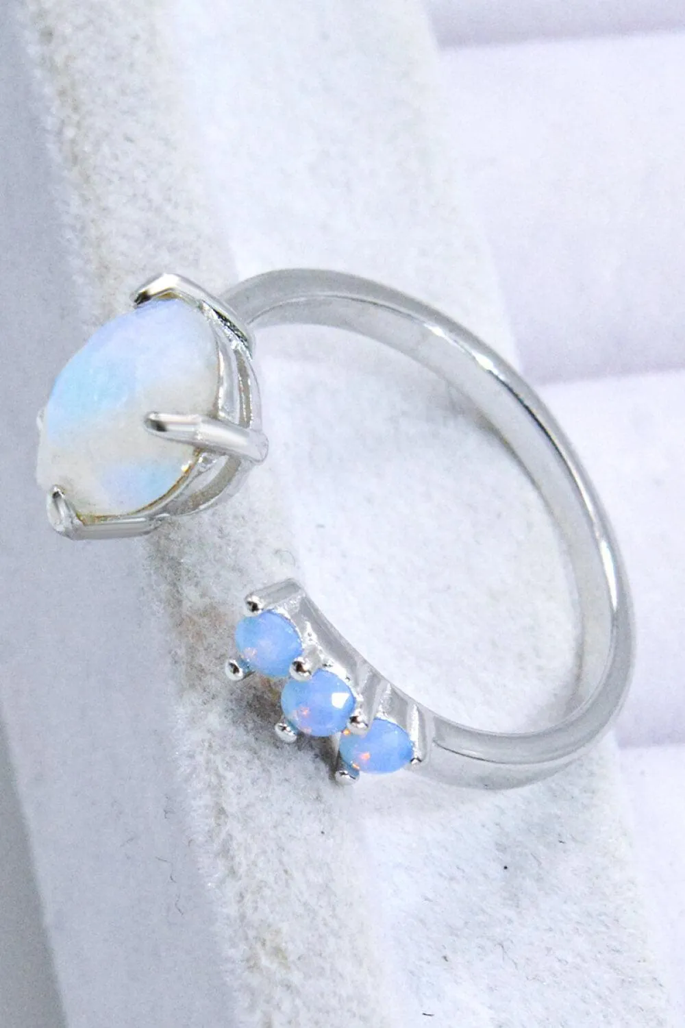 Truly Chic Rose Gold-Plated Open Moonstone Ring