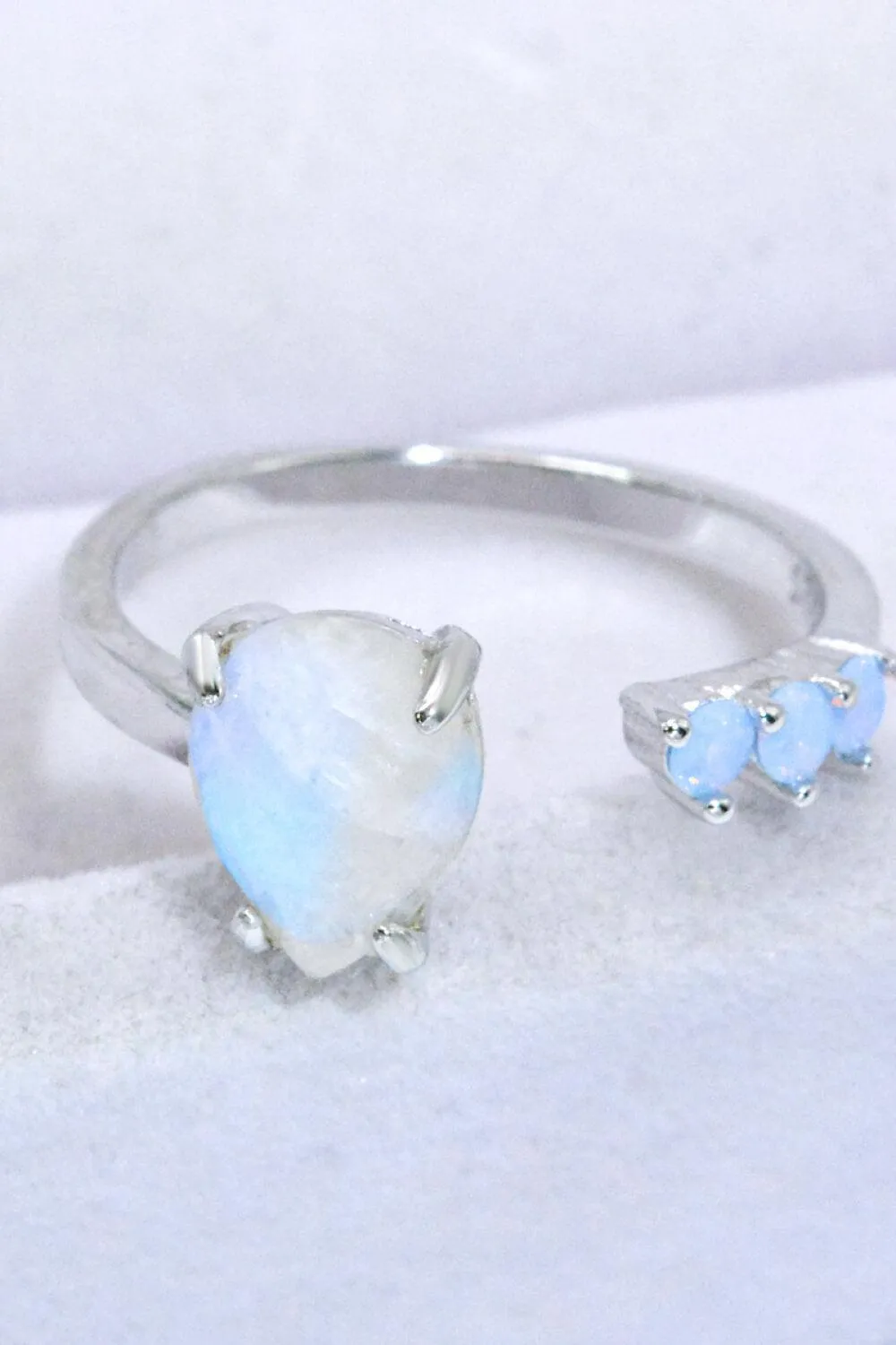Truly Chic Rose Gold-Plated Open Moonstone Ring