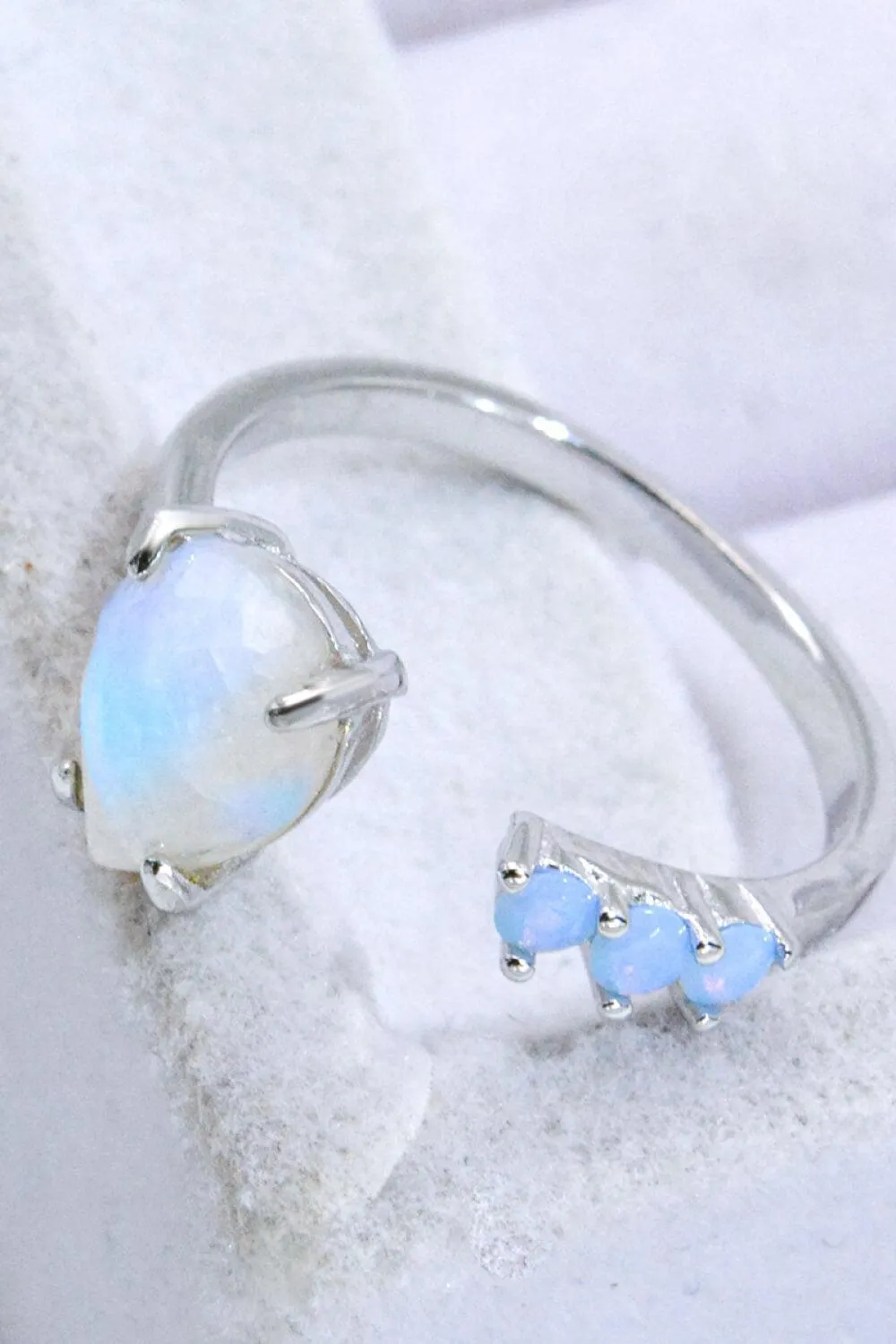 Truly Chic Rose Gold-Plated Open Moonstone Ring