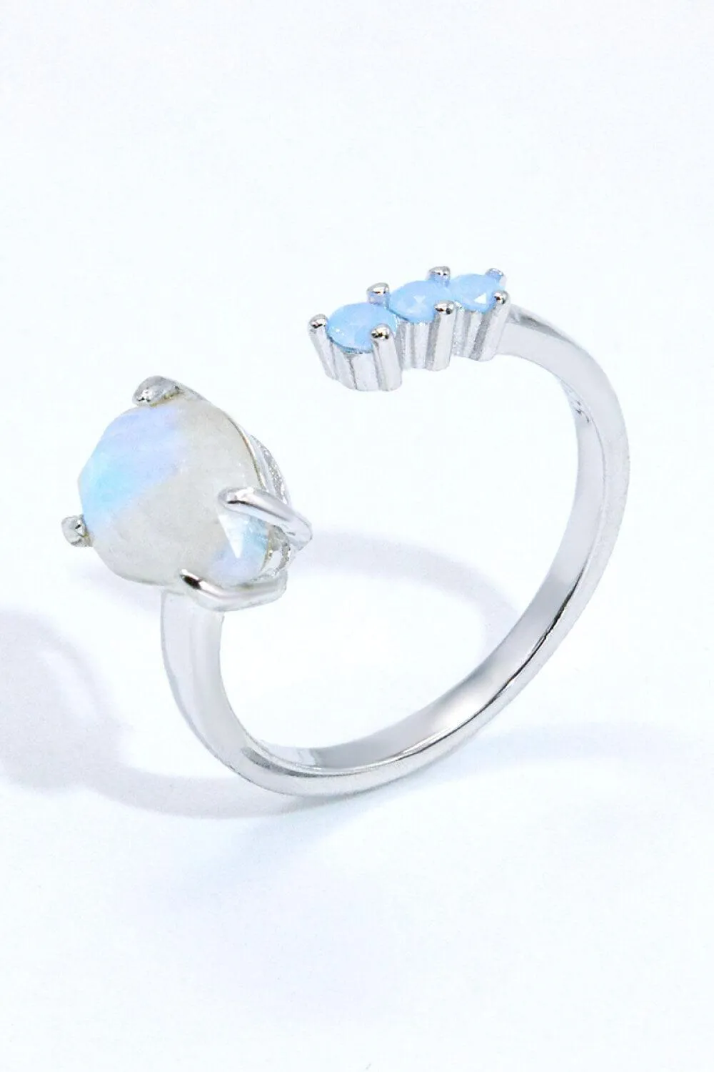 Truly Chic Rose Gold-Plated Open Moonstone Ring