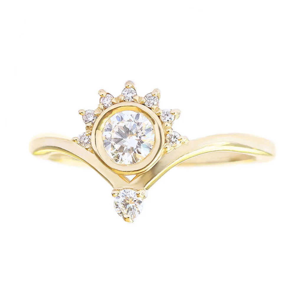 Unique Diamond Wedding Rings Set - "Valentia & Cupid" ♥