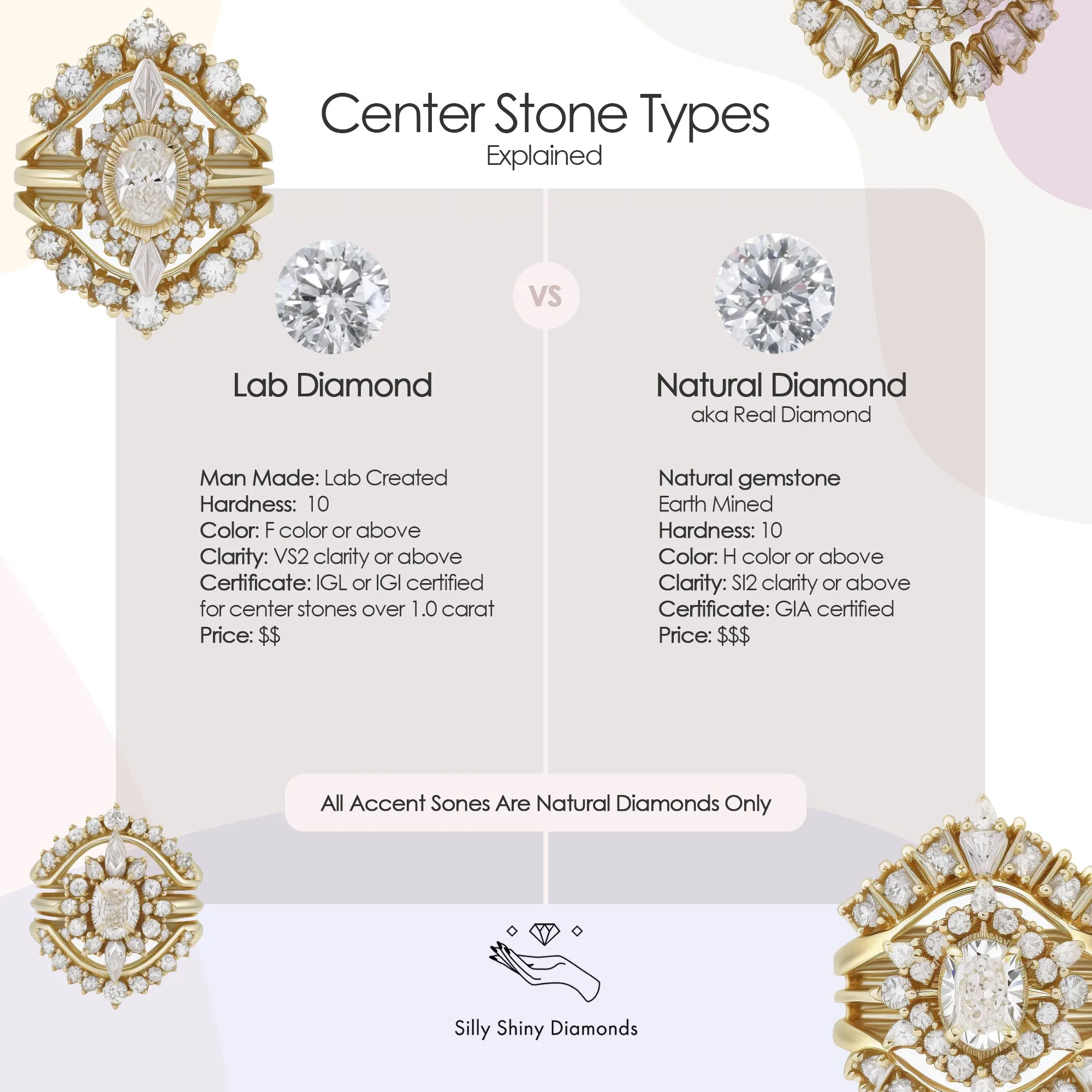 Unique Diamond Wedding Rings Set - "Valentia & Cupid" ♥