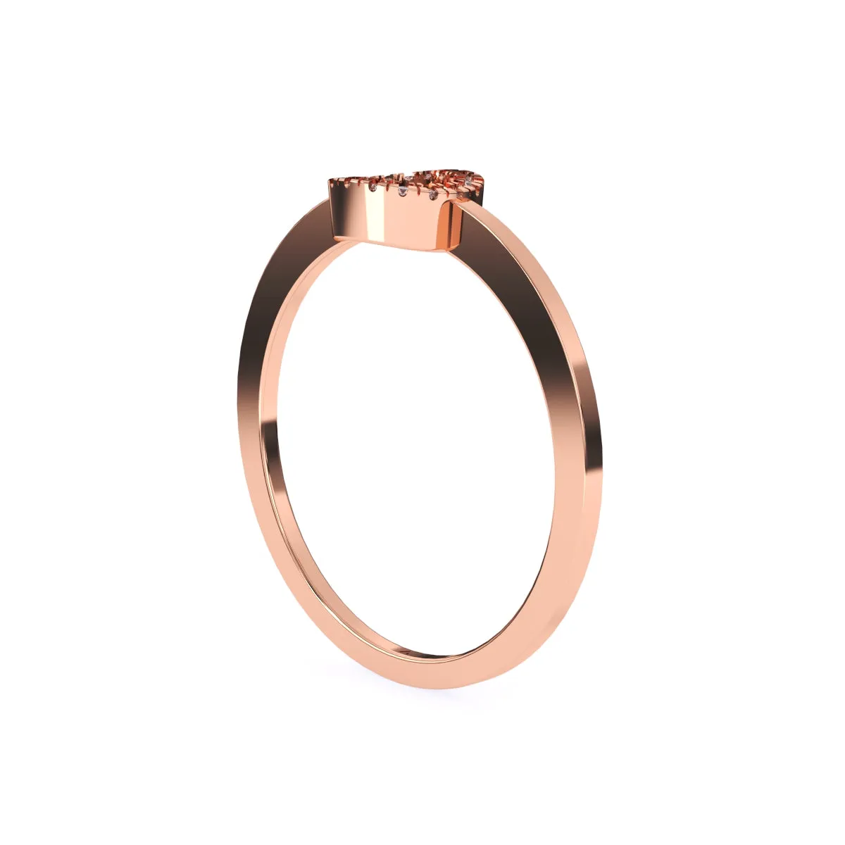 Unique Open Circle Round Diamond Ring
