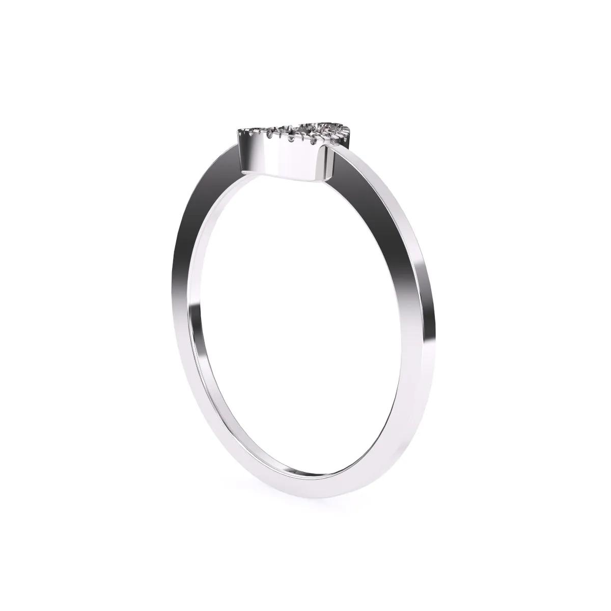 Unique Open Circle Round Diamond Ring