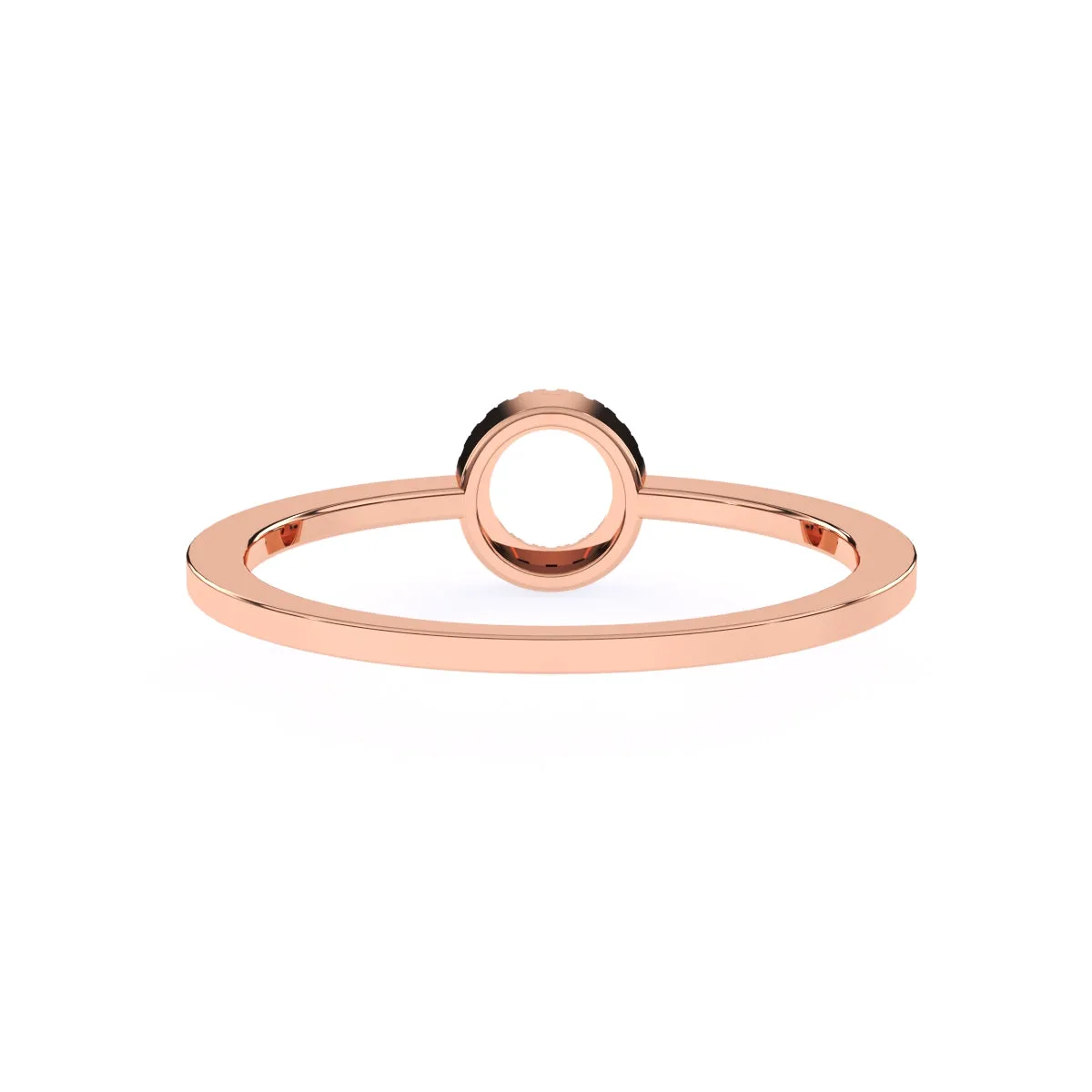Unique Open Circle Round Diamond Ring