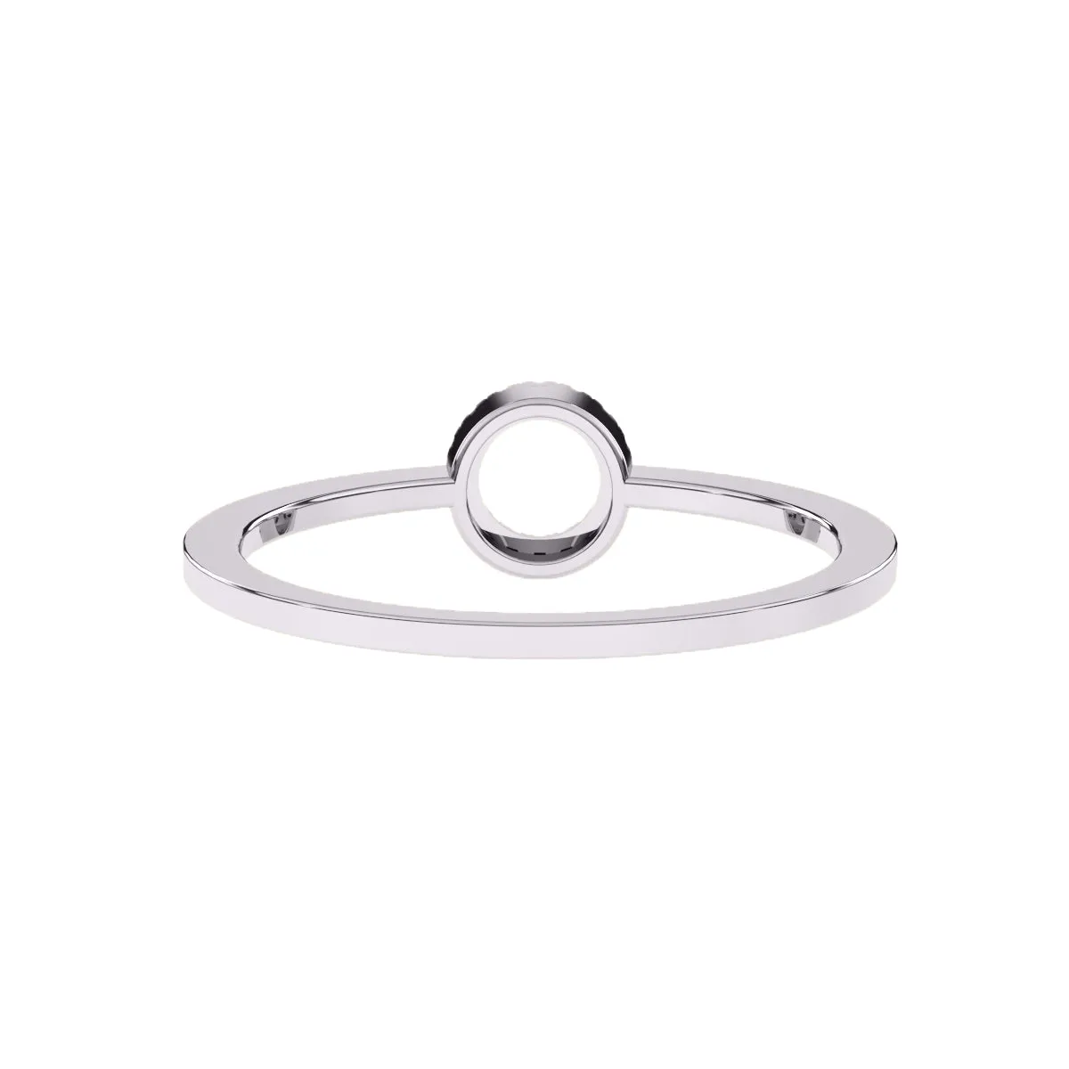 Unique Open Circle Round Diamond Ring