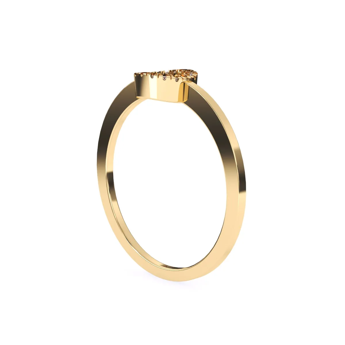 Unique Open Circle Round Diamond Ring