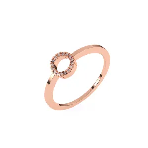Unique Open Circle Round Diamond Ring