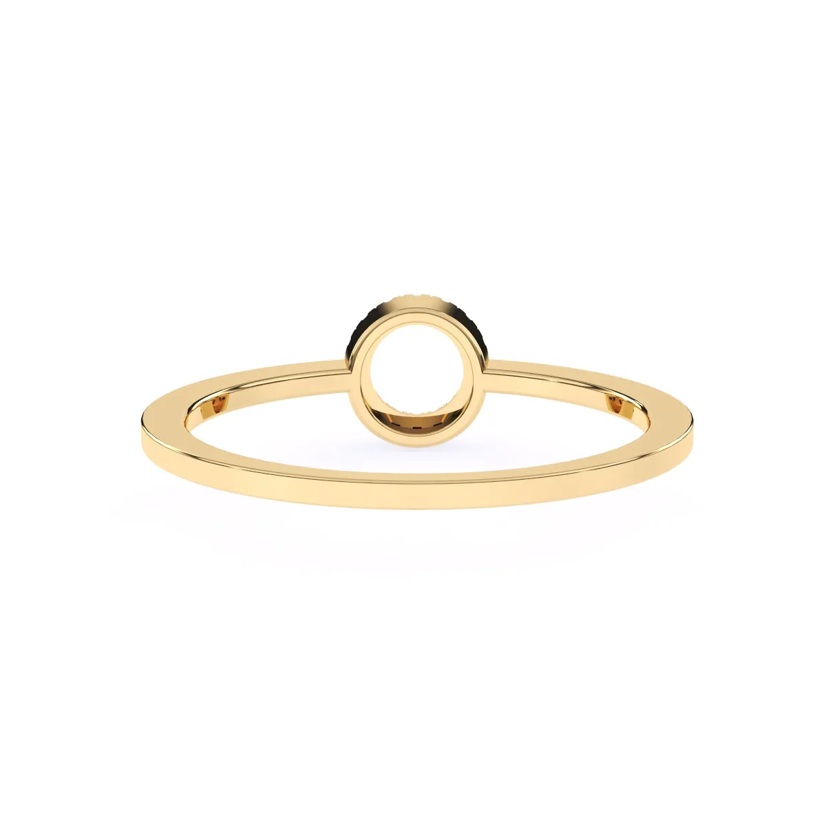 Unique Open Circle Round Diamond Ring