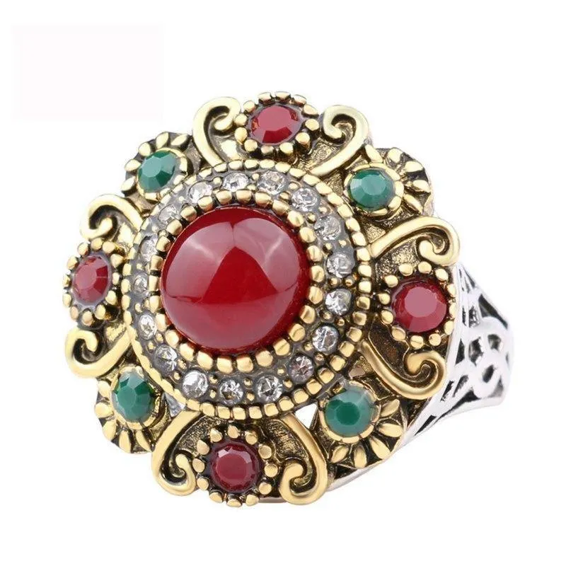 Unique Vintage Wedding Turkey Crystal Jewelry Rhinestone Ring