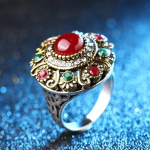 Unique Vintage Wedding Turkey Crystal Jewelry Rhinestone Ring