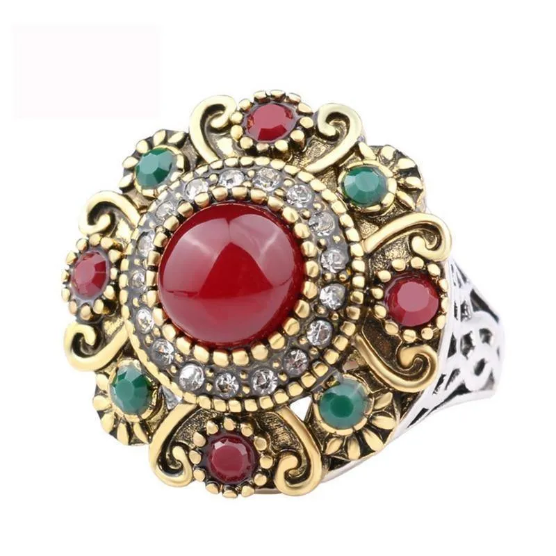 Unique Vintage Wedding Turkey Crystal Jewelry Rhinestone Ring