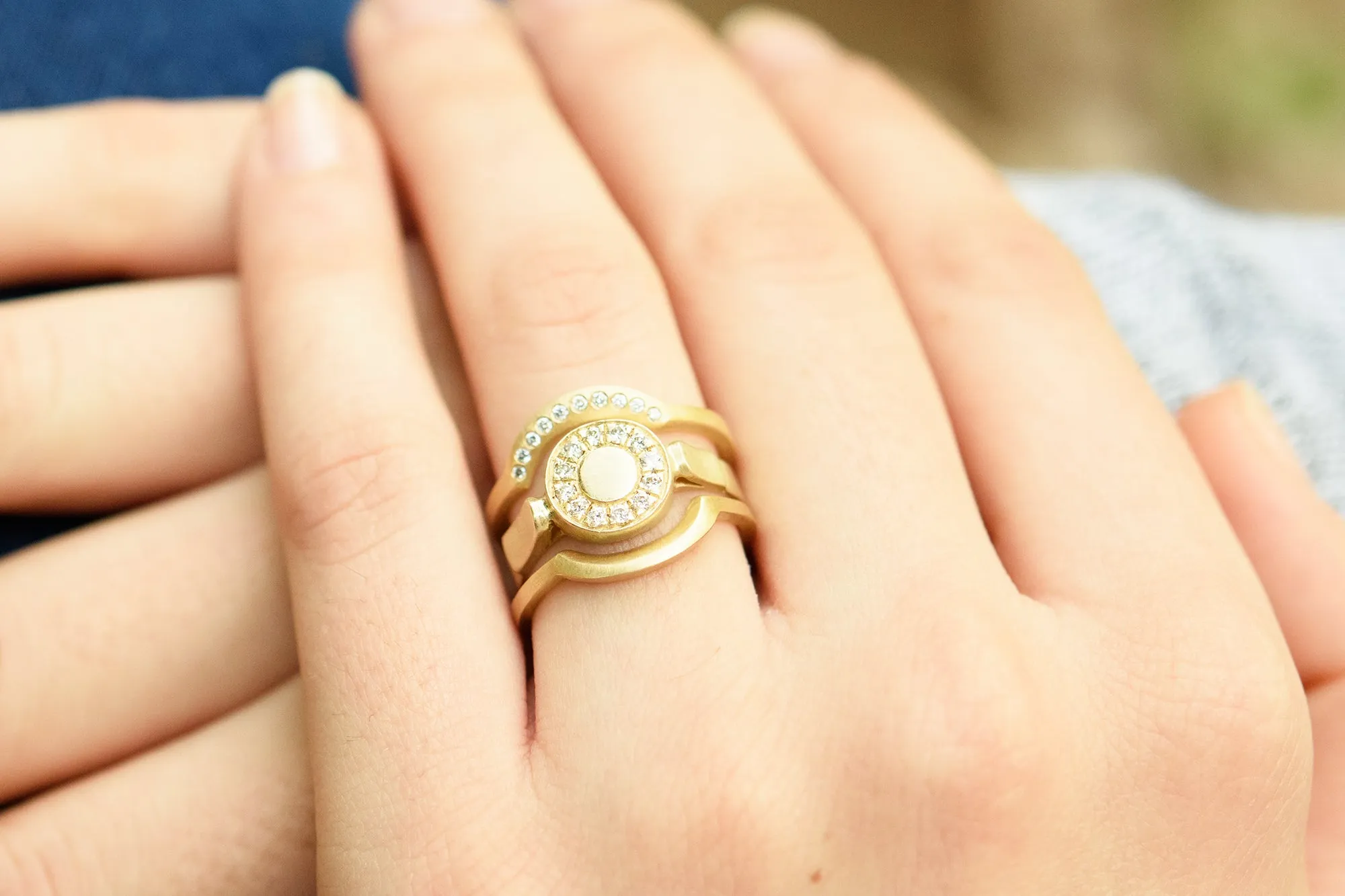 Unique Wedding Rings Set with Diamonds