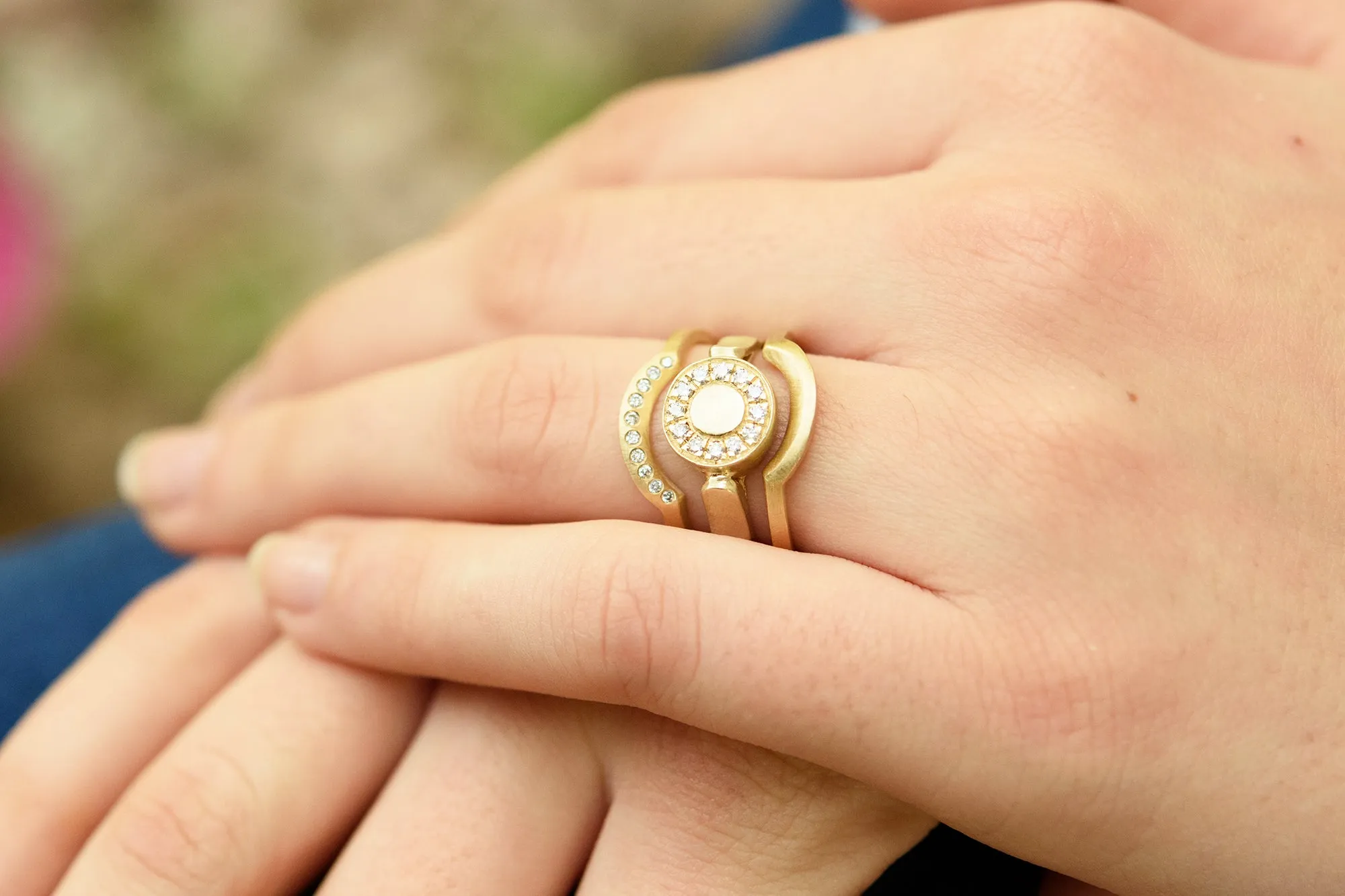 Unique Wedding Rings Set with Diamonds