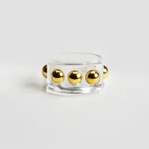 Vintage 5-Ball Resin Ring
