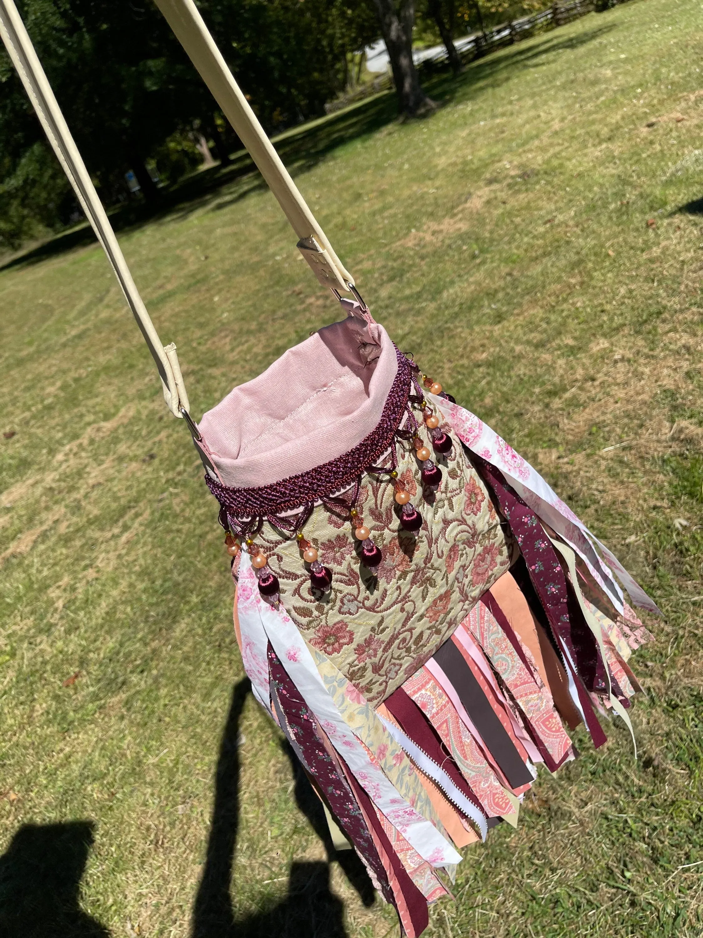 Vintage Vibes Fringe Purse, Festival Fringe Shoulder Bag, Hippie Handbag, Boho Chic Embellished purse