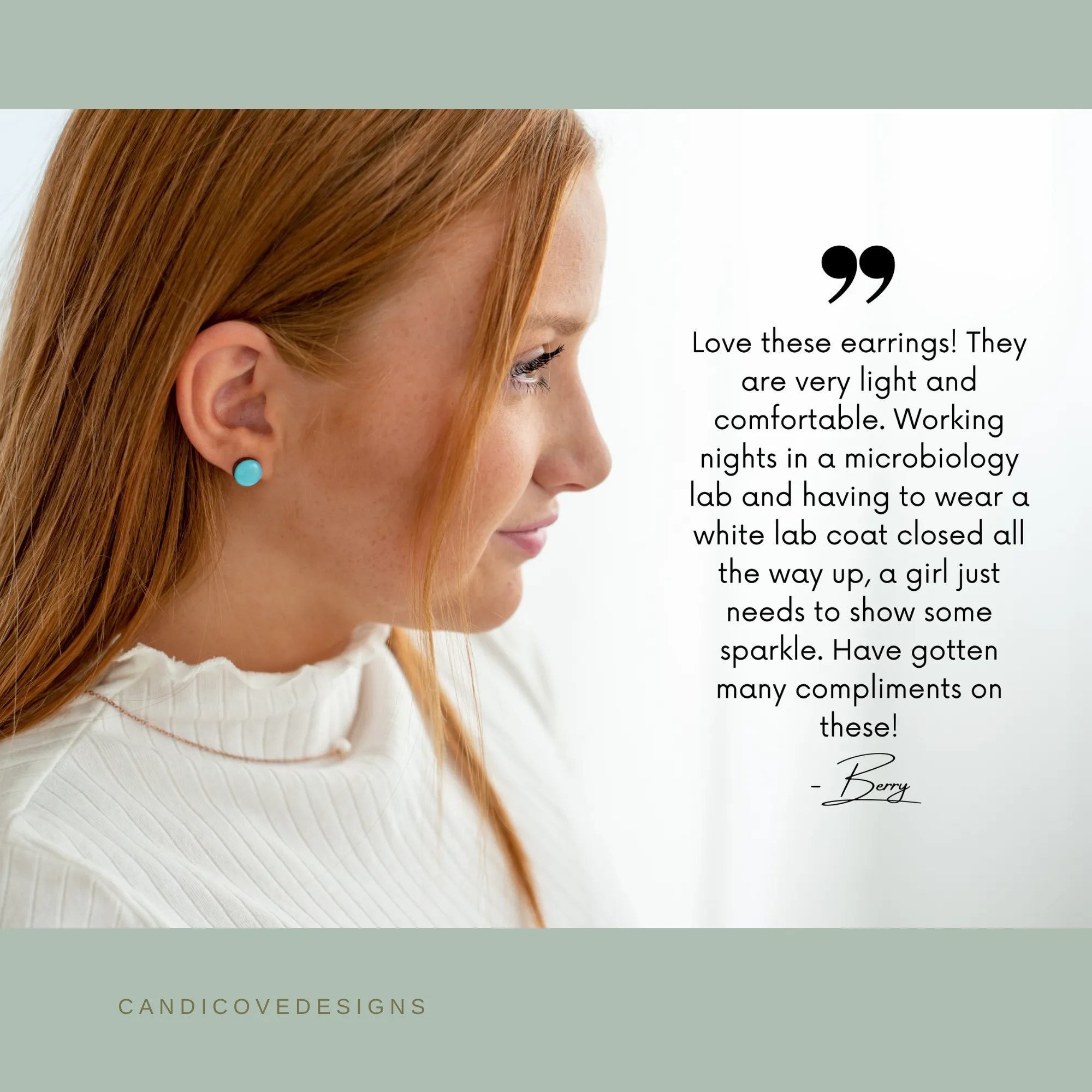 White & Black Hand Drawn Heart Stud Earrings by Candi Cove Designs