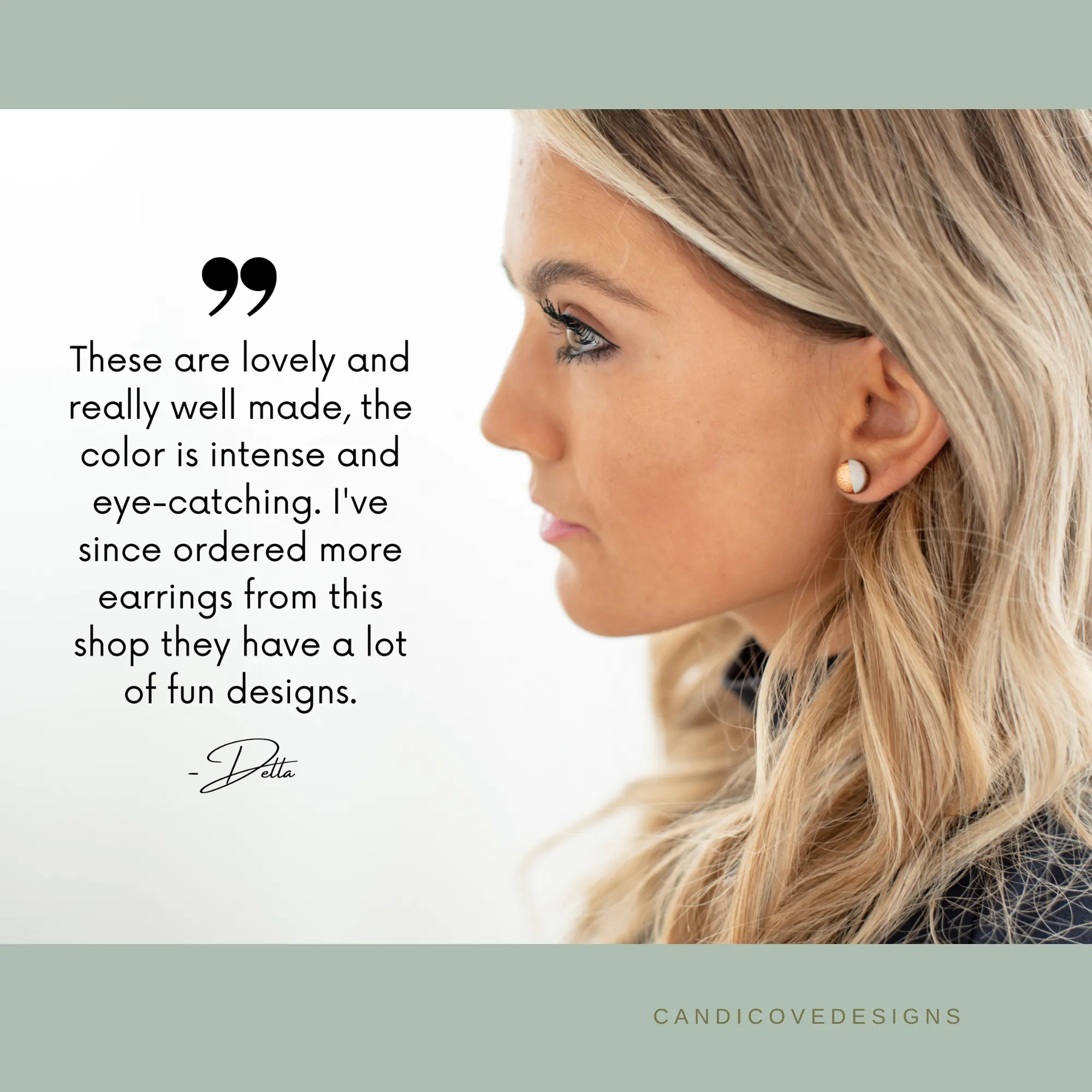 White & Black Hand Drawn Heart Stud Earrings by Candi Cove Designs