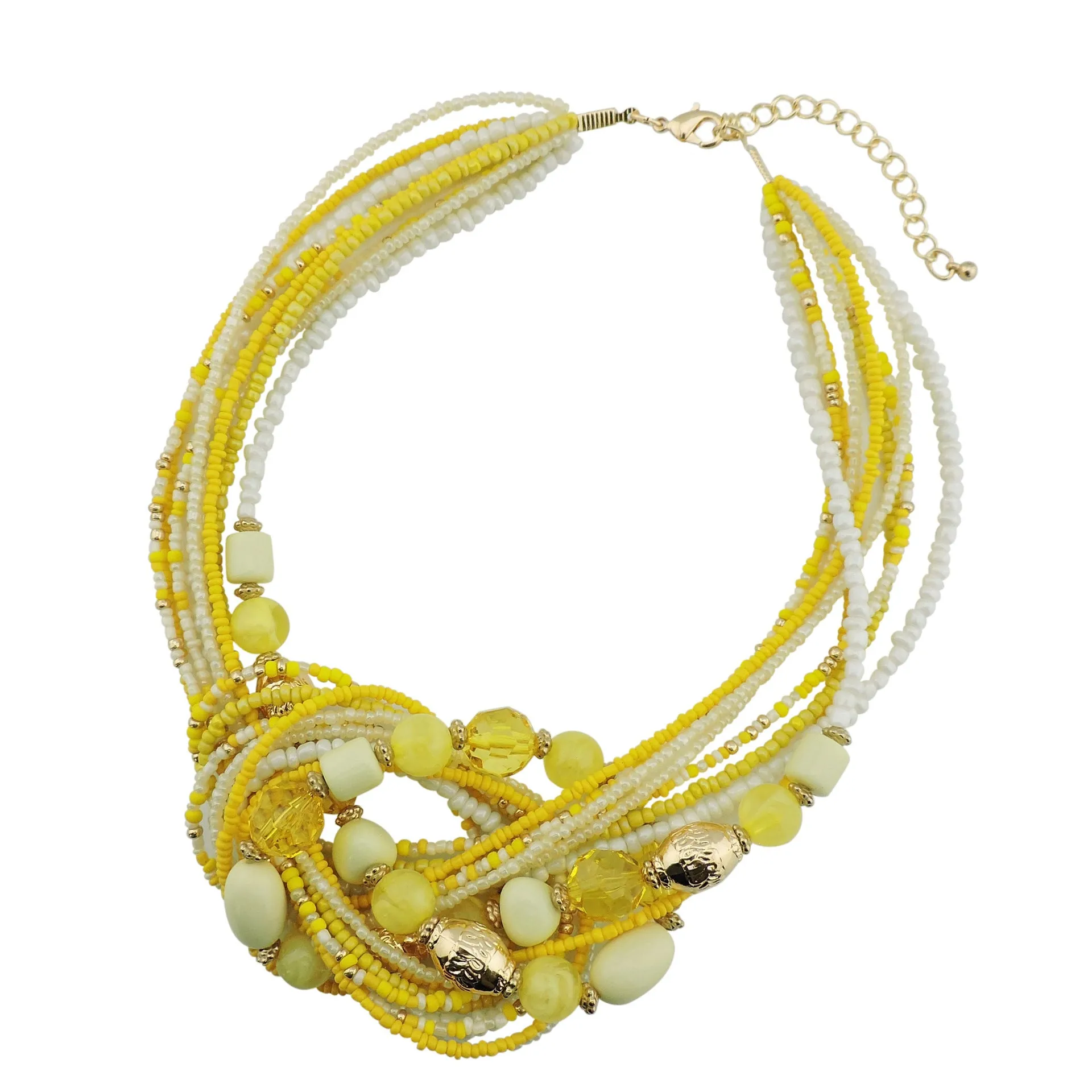 Wholesale Multi-layer Knotted Rice Beads Fashionable Versatile Necklace