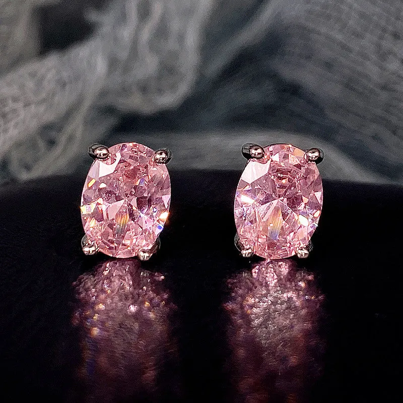 Wholesale Simple Oval Brilliant Zircon Earrings