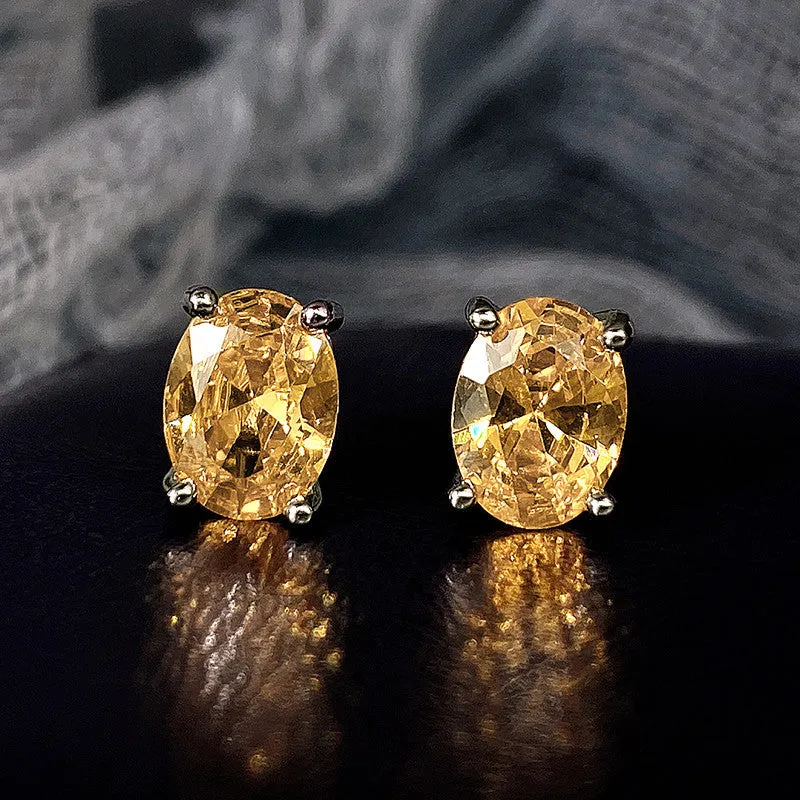 Wholesale Simple Oval Brilliant Zircon Earrings