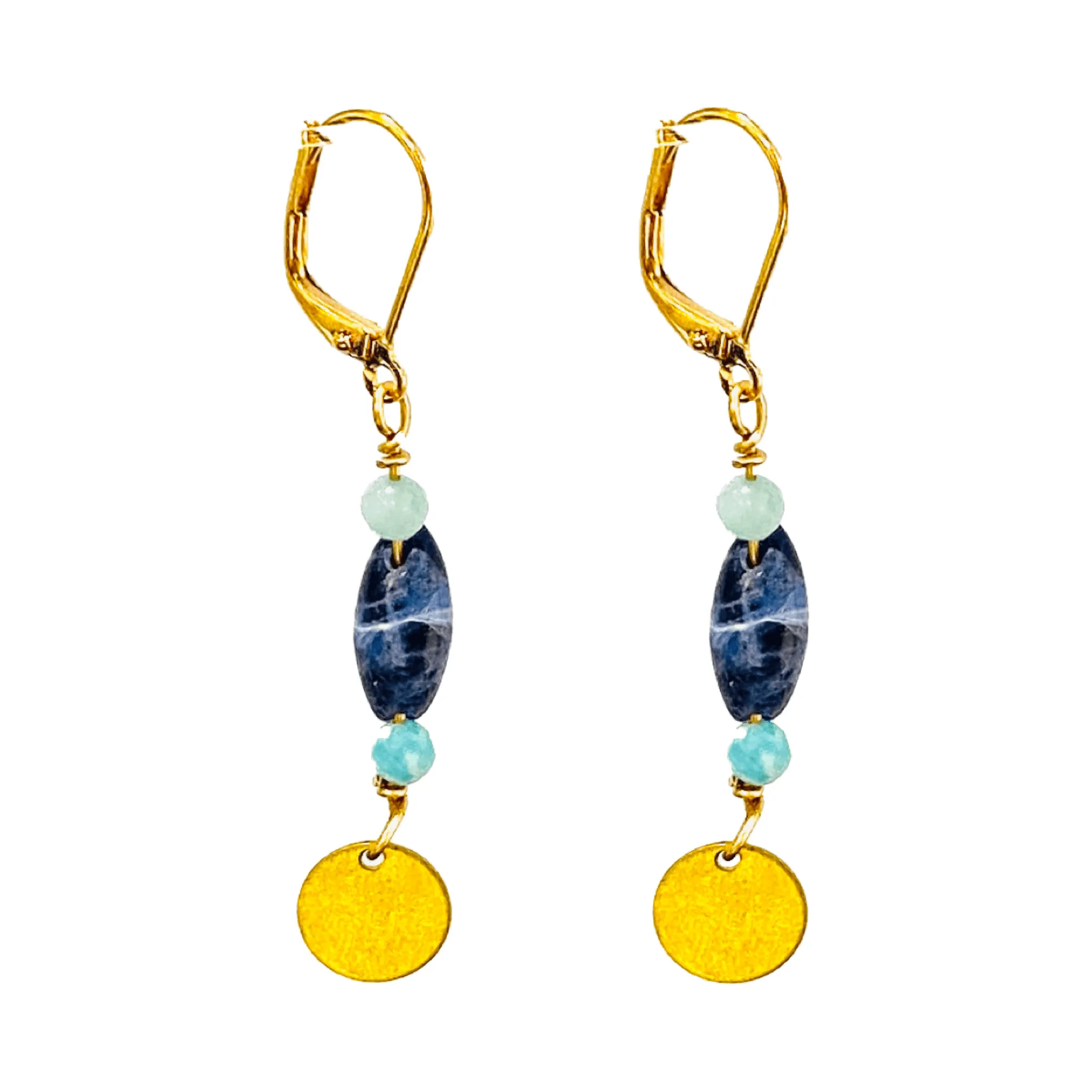 Women's Drina Lapis & Amazonite 2" Earrings | MINU