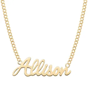Women's Script Name Plate Necklace 14K Gold - Style 97