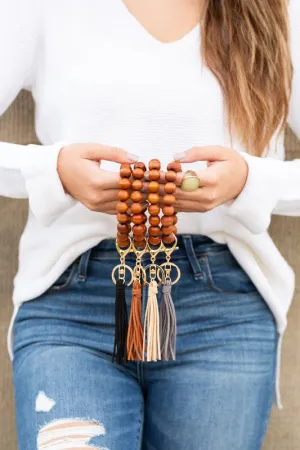 Wooden Key Ring Bracelets/ 3 Colors