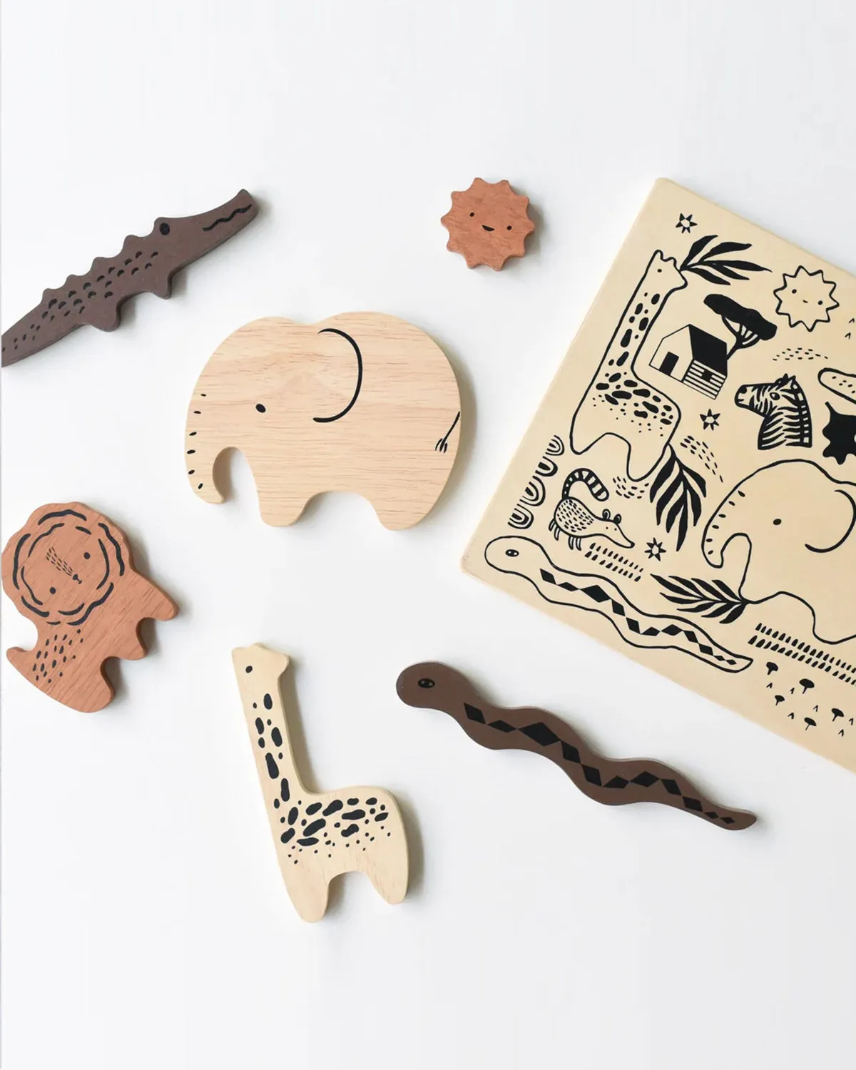 Wooden Puzzle - Safari Animals <br>Wee Gallery