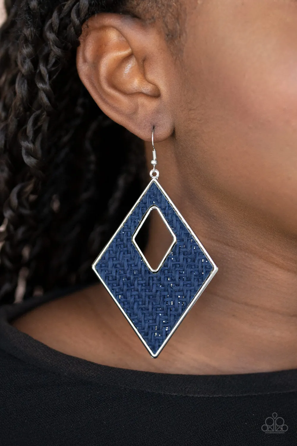Woven Wanderer Blue-Earrings